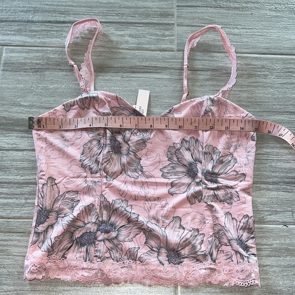 Victoria’s Secret Pink Grey Modal & Lace Cropped Cami Set Medium tank boyshorts - Picture 7 of 11